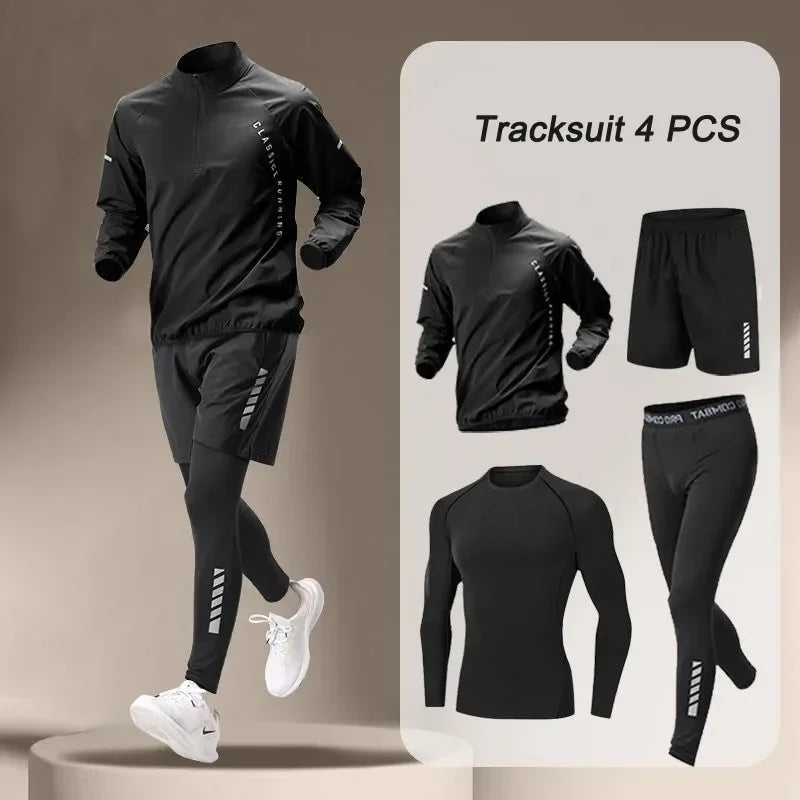 2025 Men’s Summer Quick-Dry Workout Set – 1–4 Piece Fitness Tracksuit