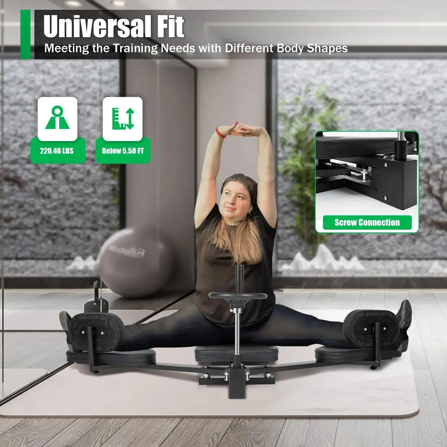 3-Bar Leg Stretching Machine – Heavy-Duty Flexibility Trainer (1.6m)