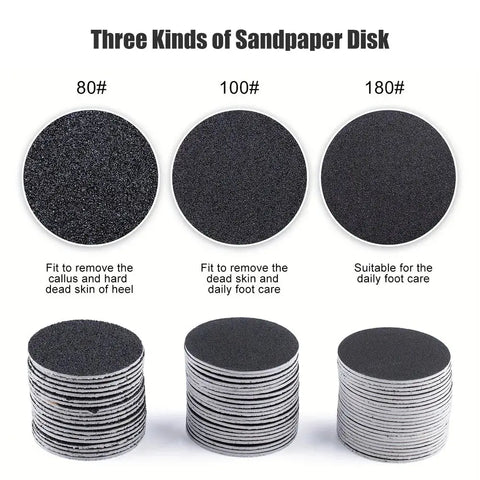 60pcs Sandpaper Discs for Electric Foot File – Callus & Dead Skin Remover