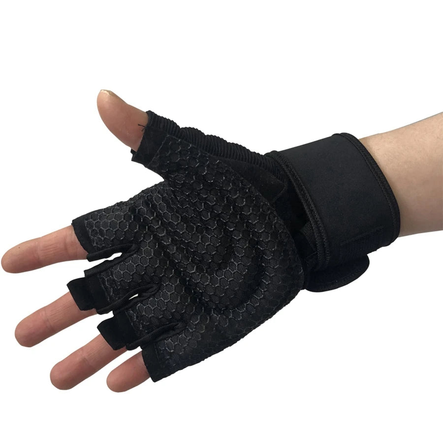 Workout Gloves with Wrist Wrap – Half-Finger Gym & Training Gloves for Men & Women