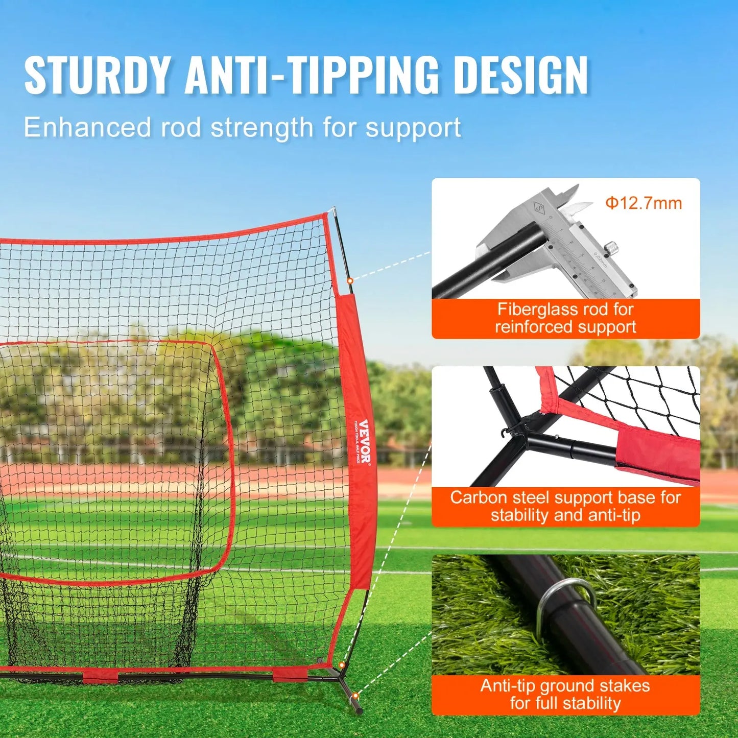 Portable Baseball Net 7x7ft Portable Baseball Practice Net