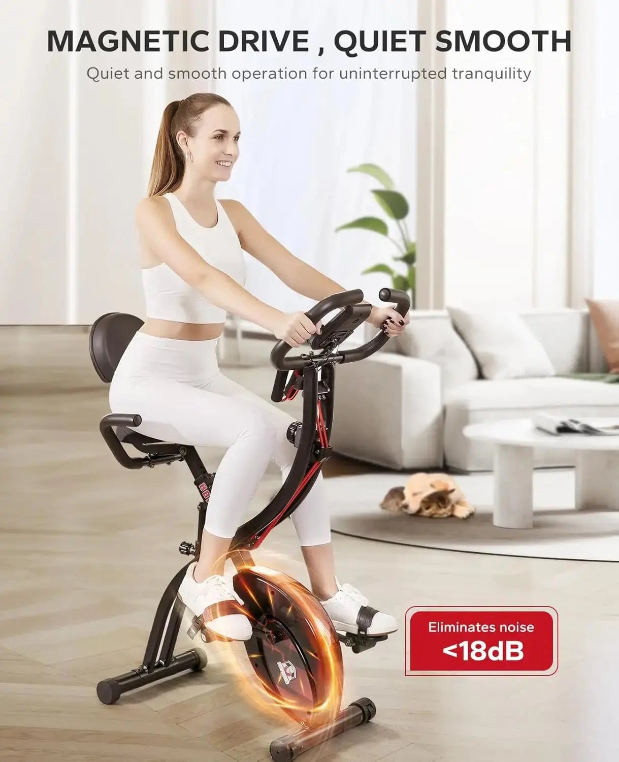 3-in-1 Folding Exercise Bike – Magnetic Upright X-Bike with 8-Level Resistance