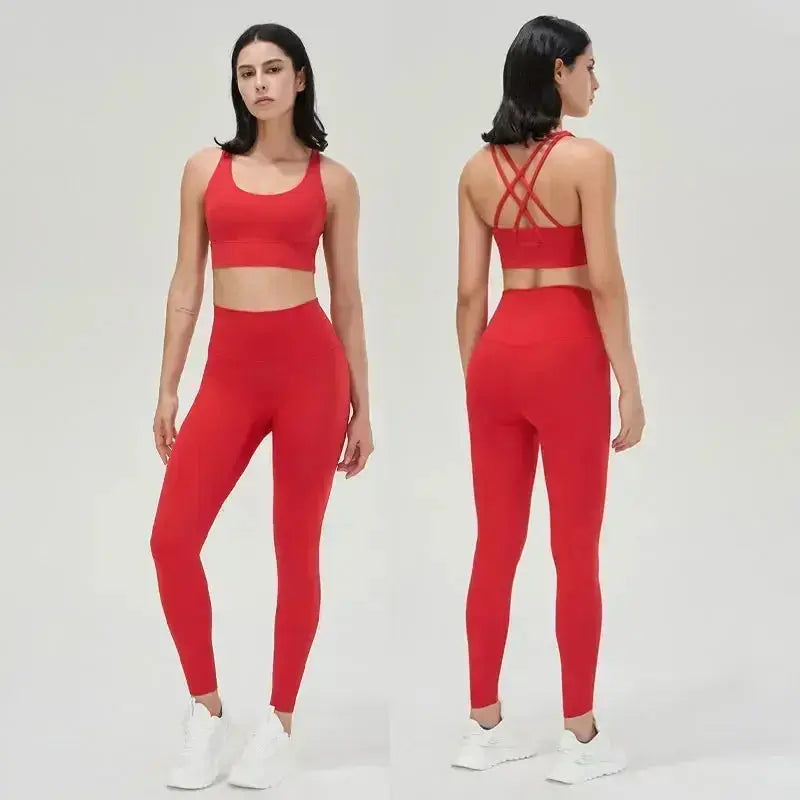 women's yoga sportswear– Fitness Leggings & Bra Top Outfit PeakPursuitFitness