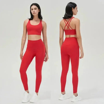 women's yoga sportswear– Fitness Leggings & Bra Top Outfit PeakPursuitFitness