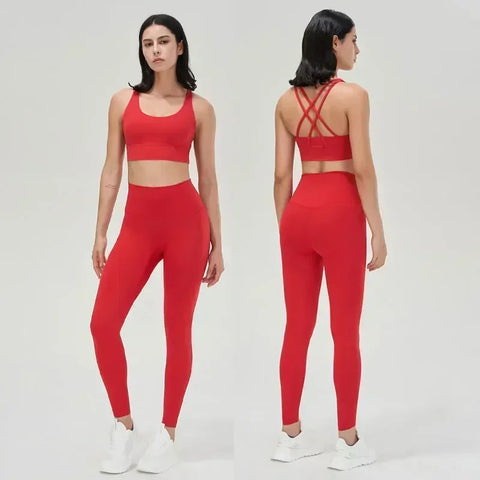 women's yoga sportswear– Fitness Leggings & Bra Top Outfit