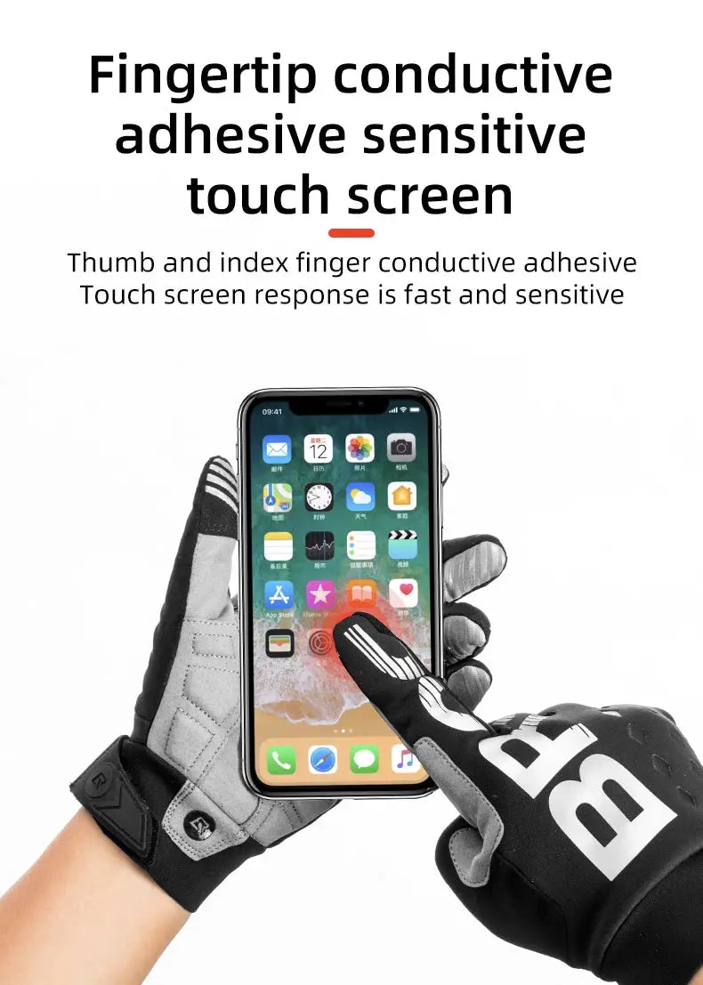 ROCKBROS glovesWaterproof Thermal Cycling Gloves – Touchscreen MTB & Motorcycle Gloves PeakPursuitFitness