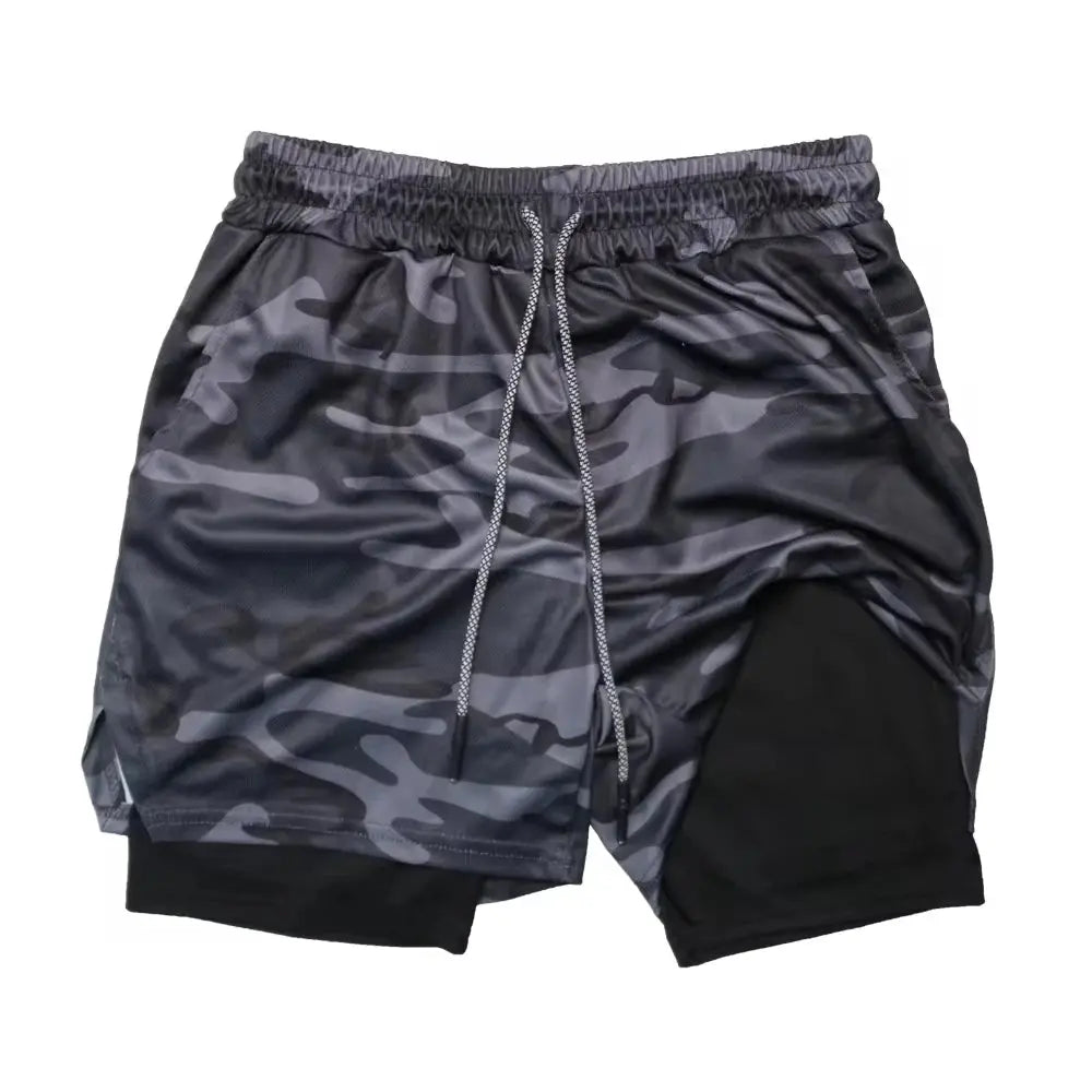 Men’s 2-in-1 Fitness Shorts – Double Layer Gym & Running Wear