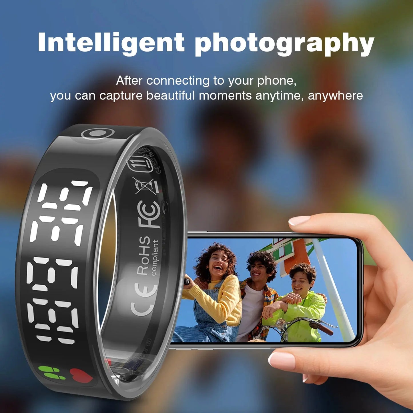 Smart Fitness Ring with Sleep & Step Tracking