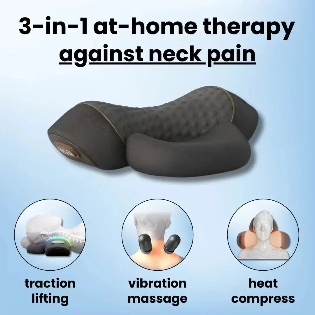 Soothe 3-in-1 Neck Massager Pillow – Heat, Vibration & Traction Support PeakPursuitFitness
