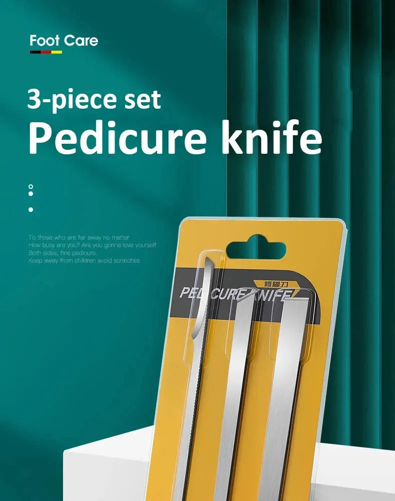 3-Piece Pedicure Knife Set – Professional Ingrown Toenail & Foot Care Kit