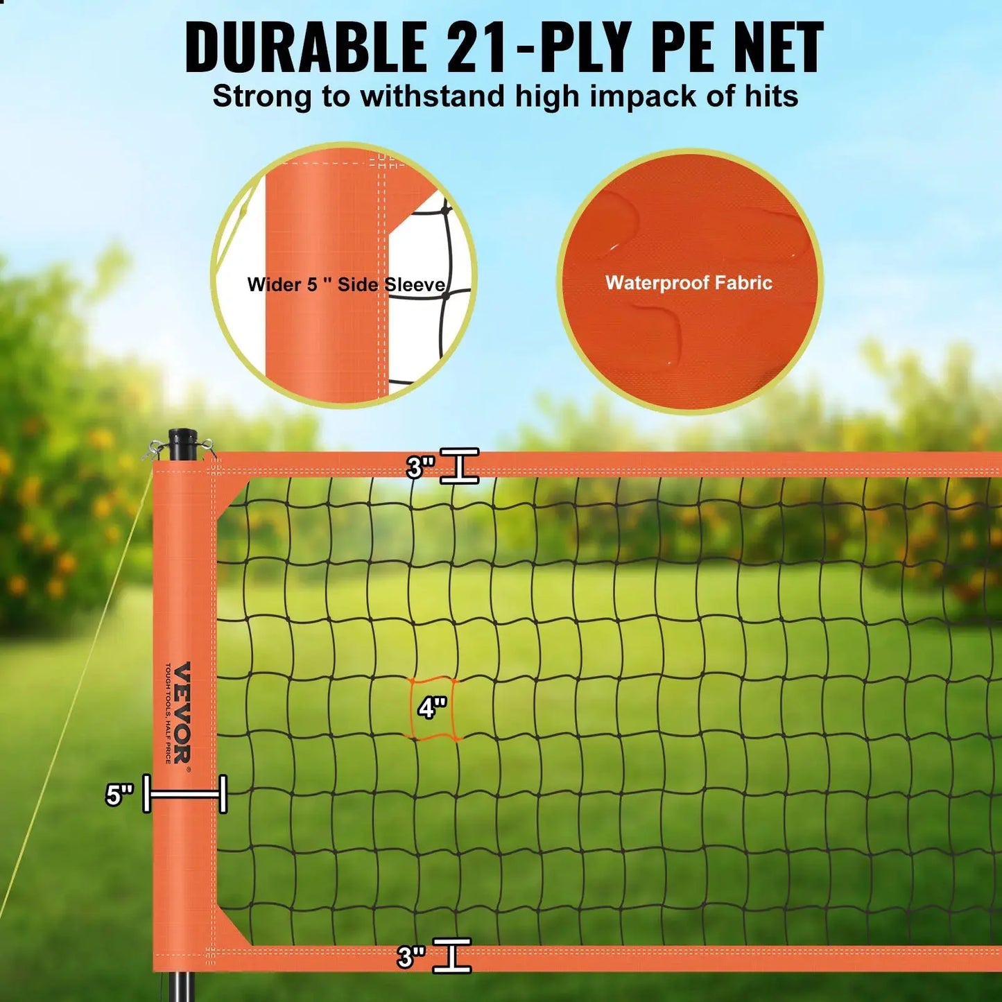 VEVOR Portable Adjustable Volleyball Net Set