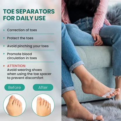 Silicone Toe Separator – Bunion & Hammer Toe Corrector (1 Pair)