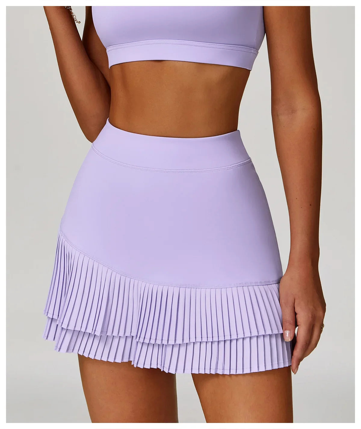 Women’s High Waist Pleated Tennis Skirt – Sports & Workout Skort with Shorts