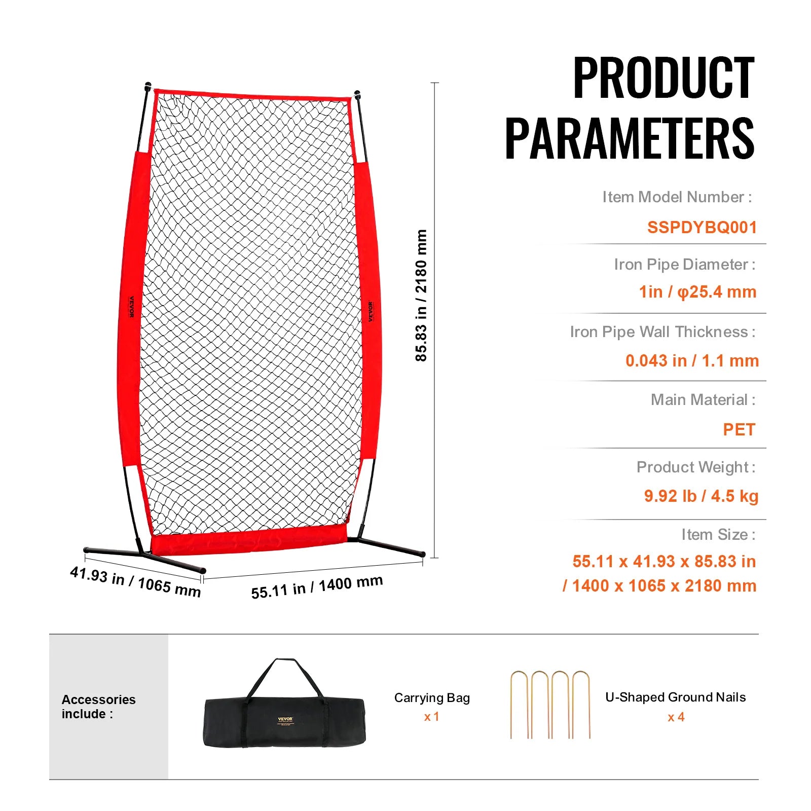VEVOR Baseball Softball Batting Safety Screen