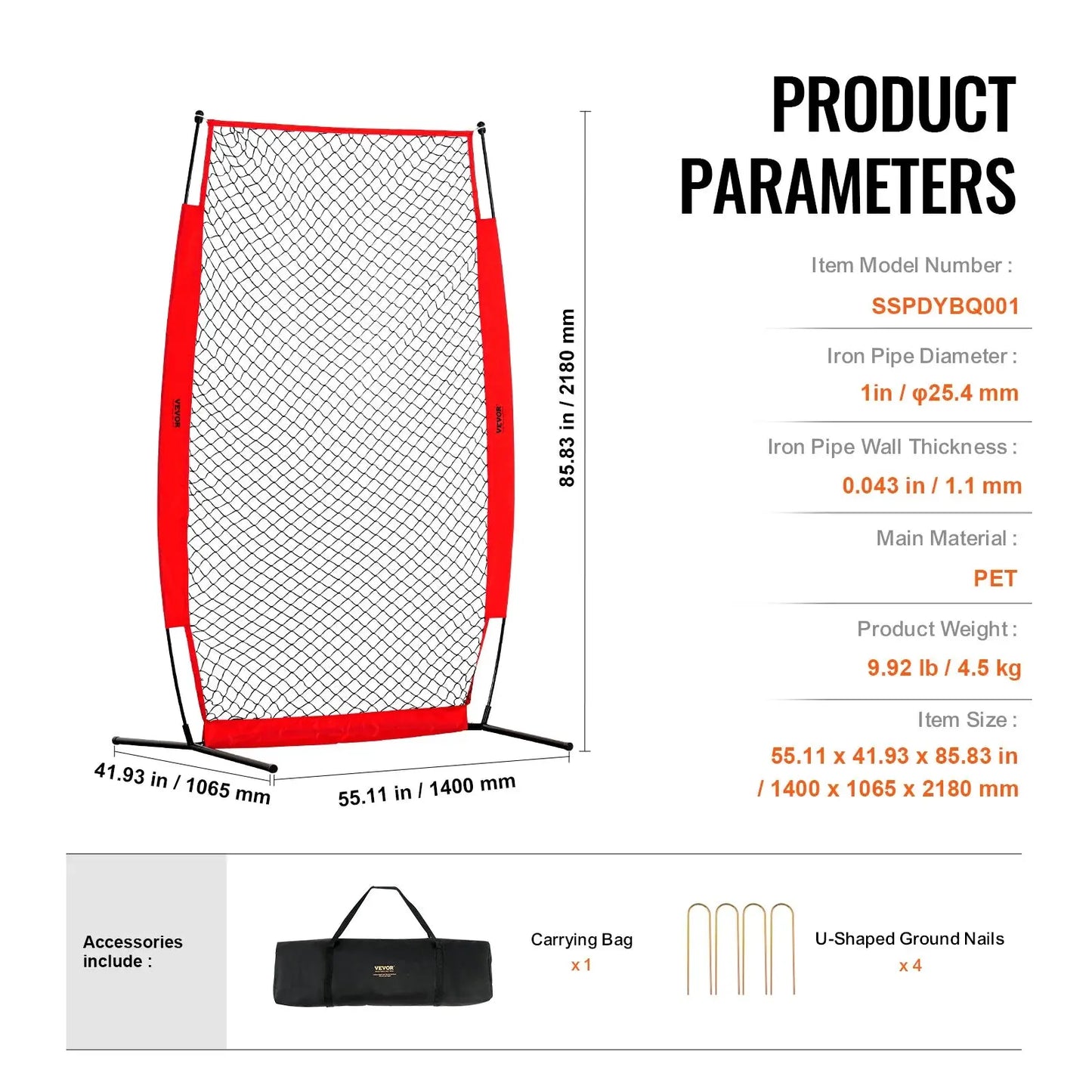 VEVOR Baseball Softball Batting Safety Screen