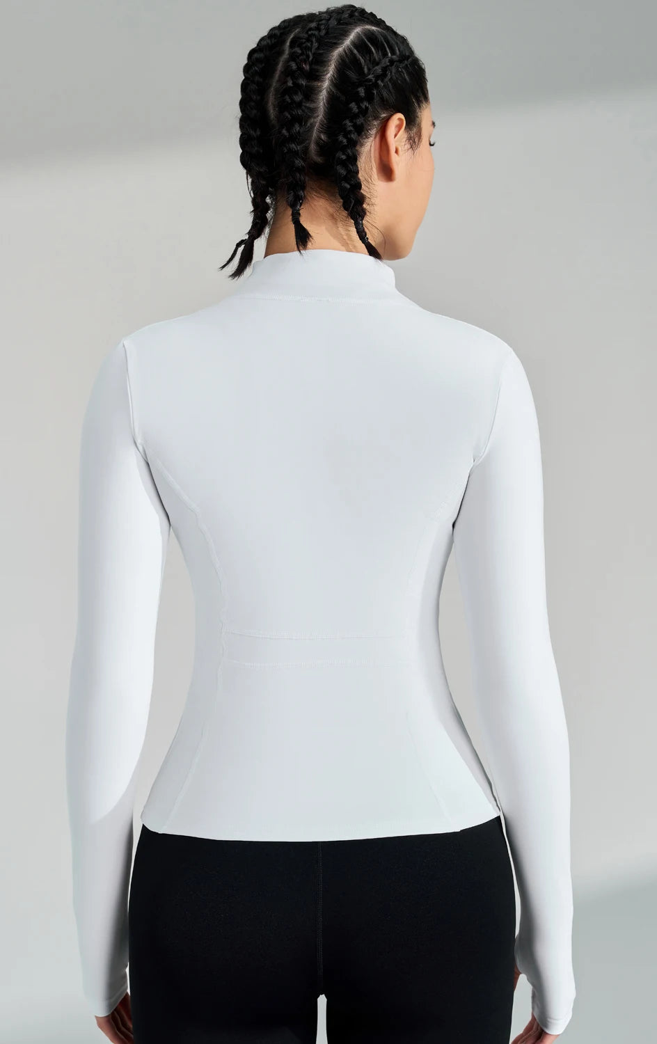 Women’s Full Zip Yoga Jacket – Long Sleeve Fitness Top with Thumbholes