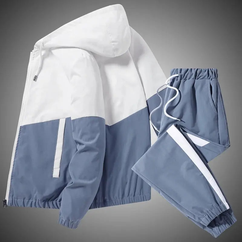 Men's Tracksuit – Hooded Jacket & Jogger Pants 2-Piece Sportswear PeakPursuitFitness