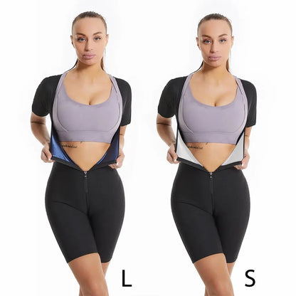 women's sauna suit– Zipper Body Shaper & Sweat Fitness Top