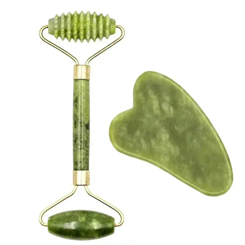 Natural Jade Roller & Gua Sha Set