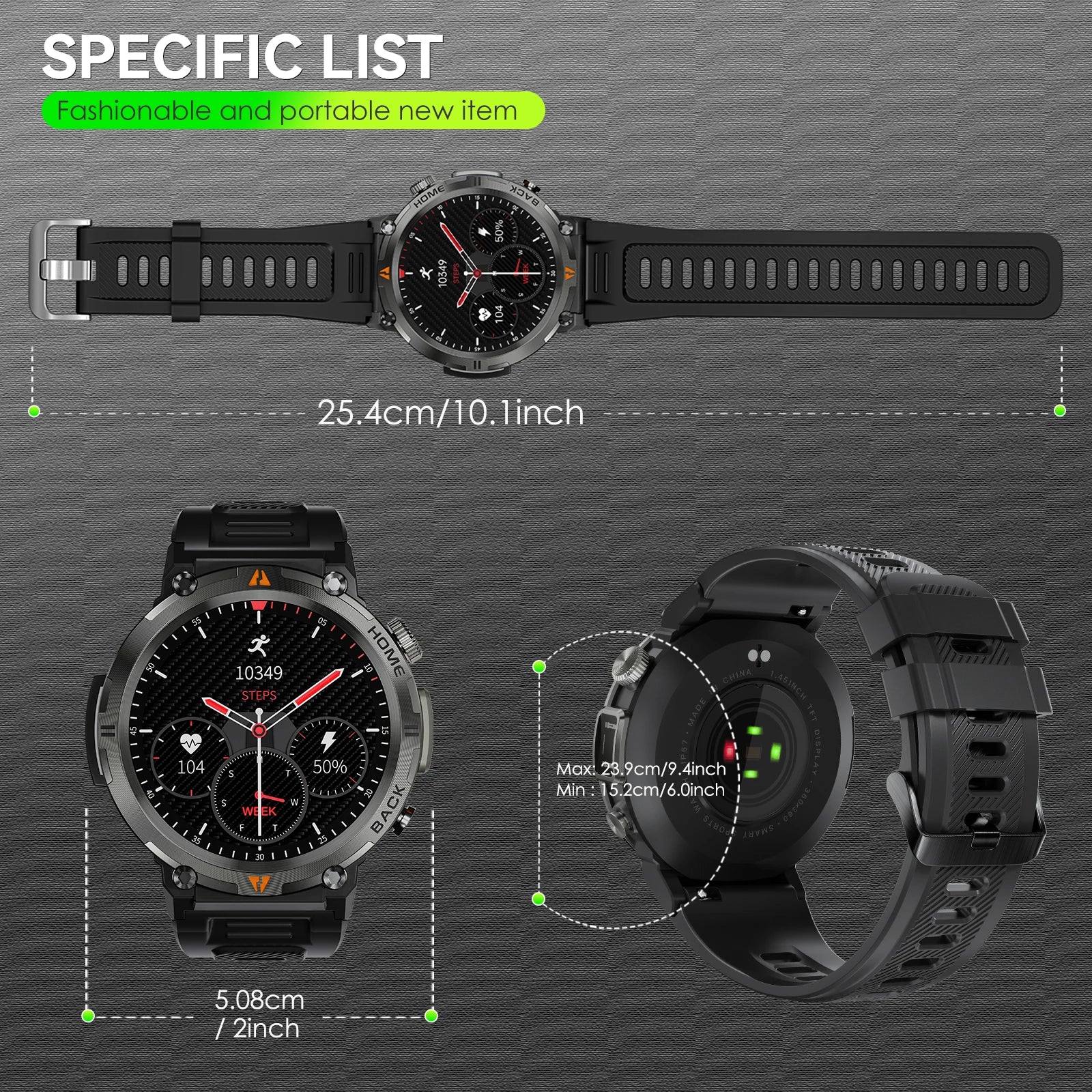 EIGIIS KE3 Smart Watch – Bluetooth Call, Health Monitor, Full Touchscreen
