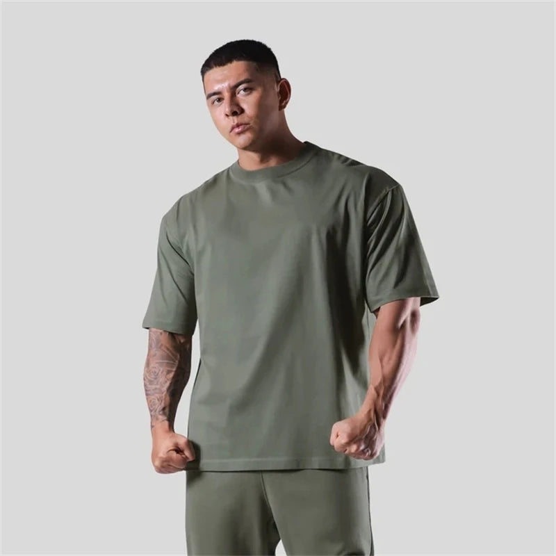 Men’s Cotton Gym T-Shirt – Loose Fit Workout Tee M–XXXL