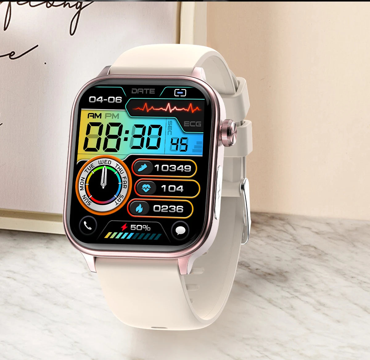 LIGE 2025 Smart Watch – ECG+PPG, Blood Lipid & Uric Acid Monitor, BT Call