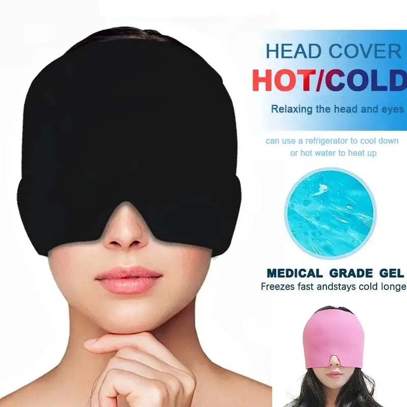 Hot & Cold Gel Head Wrap – Ice Cap Face & Eye Mask for Pain Relief