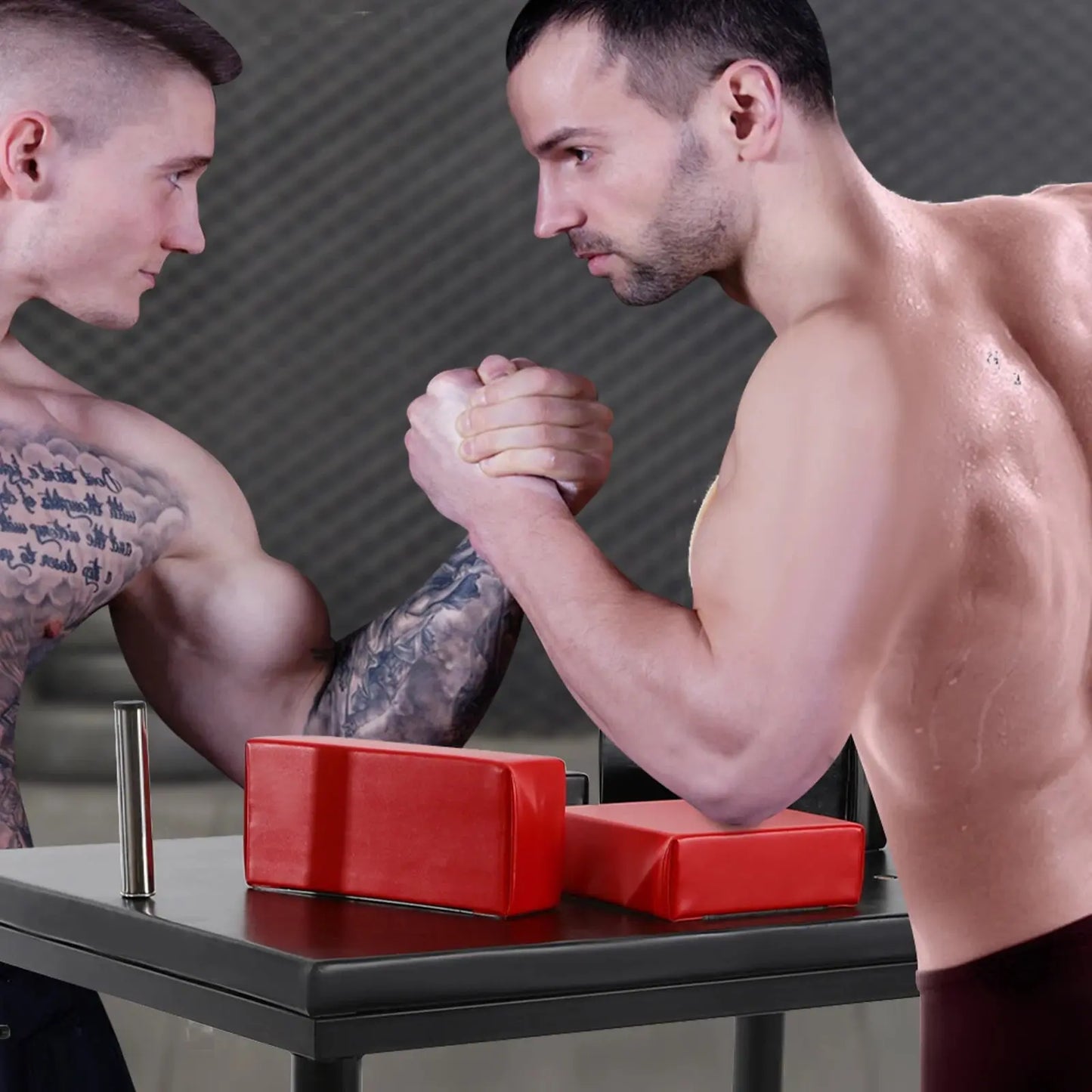 Professional Arm Wrestling Table – Standard Battle Equipment (Black & Red)