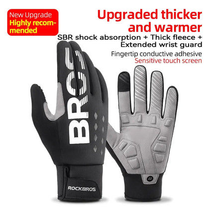 ROCKBROS glovesWaterproof Thermal Cycling Gloves – Touchscreen MTB & Motorcycle Gloves PeakPursuitFitness