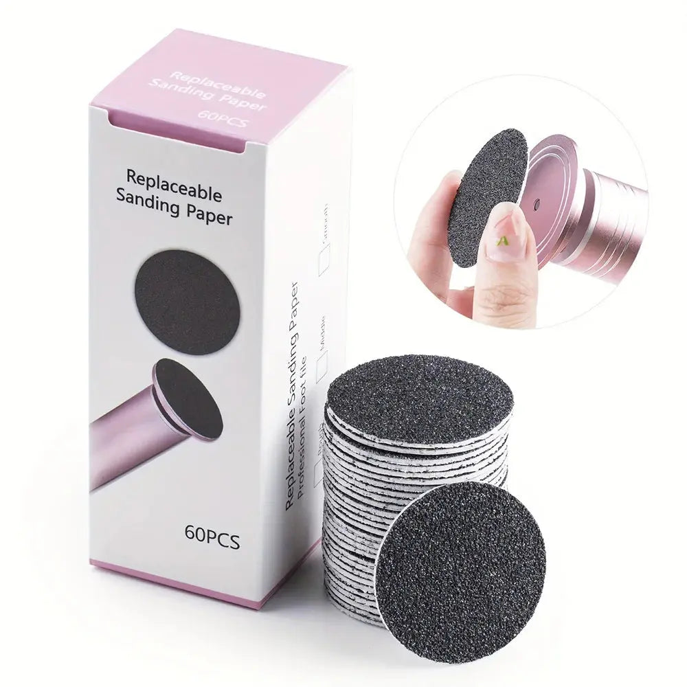 60pcs Sandpaper Discs for Electric Foot File – Callus & Dead Skin Remover