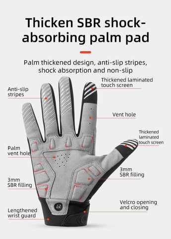 ROCKBROS glovesWaterproof Thermal Cycling Gloves – Touchscreen MTB & Motorcycle Gloves