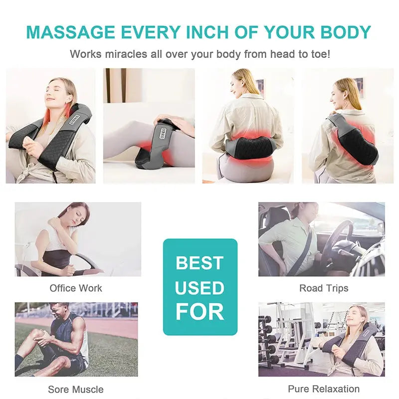 electric neck massager– Kneading Massage Pillow PeakPursuitFitness