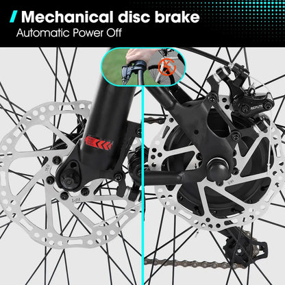 HILAND 26" Electric Mountain Bike – 500W Motor, 20MPH, Removable Battery PeakPursuitFitness