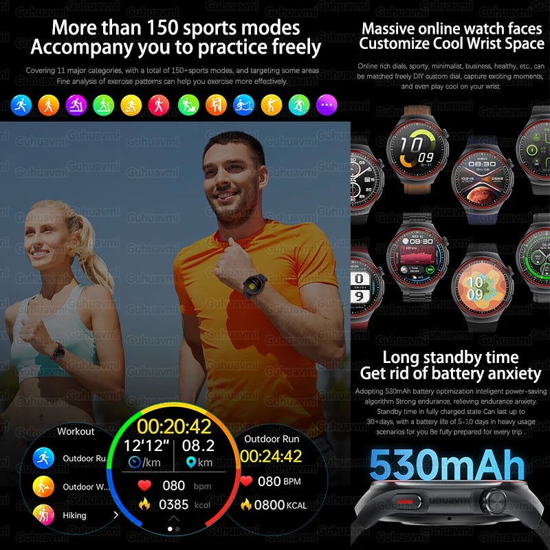 2025 High-End Smart Watch – ECG/PPG, Laser Detection, BT Call, NFC