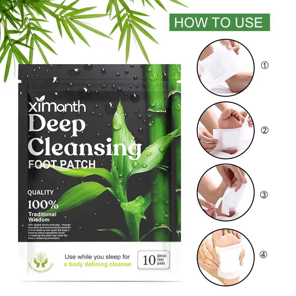 Natural Detox Foot Patches – Herbal Stress Relief & Sleep Aid (10–50PCS)