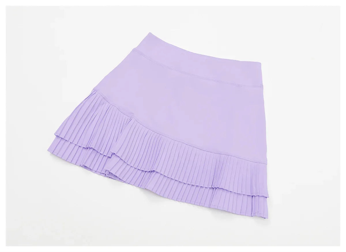 Women’s High Waist Pleated Tennis Skirt – Sports & Workout Skort with Shorts