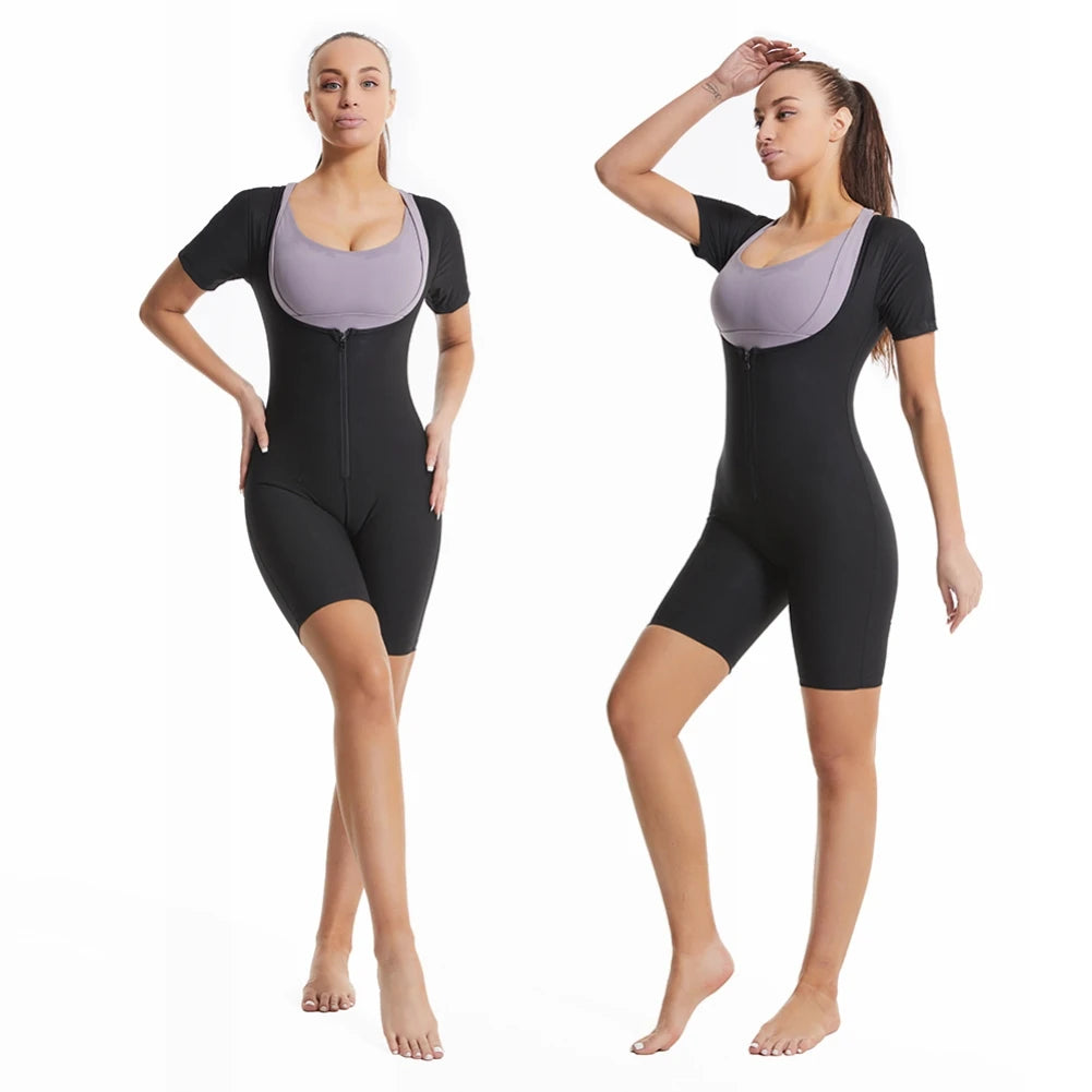 3-in-1 Women’s Sauna Suit – Zipper Body Shaper & Sweat Fitness Top