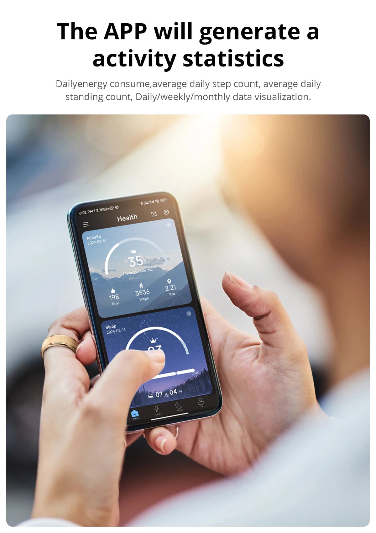 COLMI R10 Smart Ring – Health & Sleep Monitor with Charging Case
