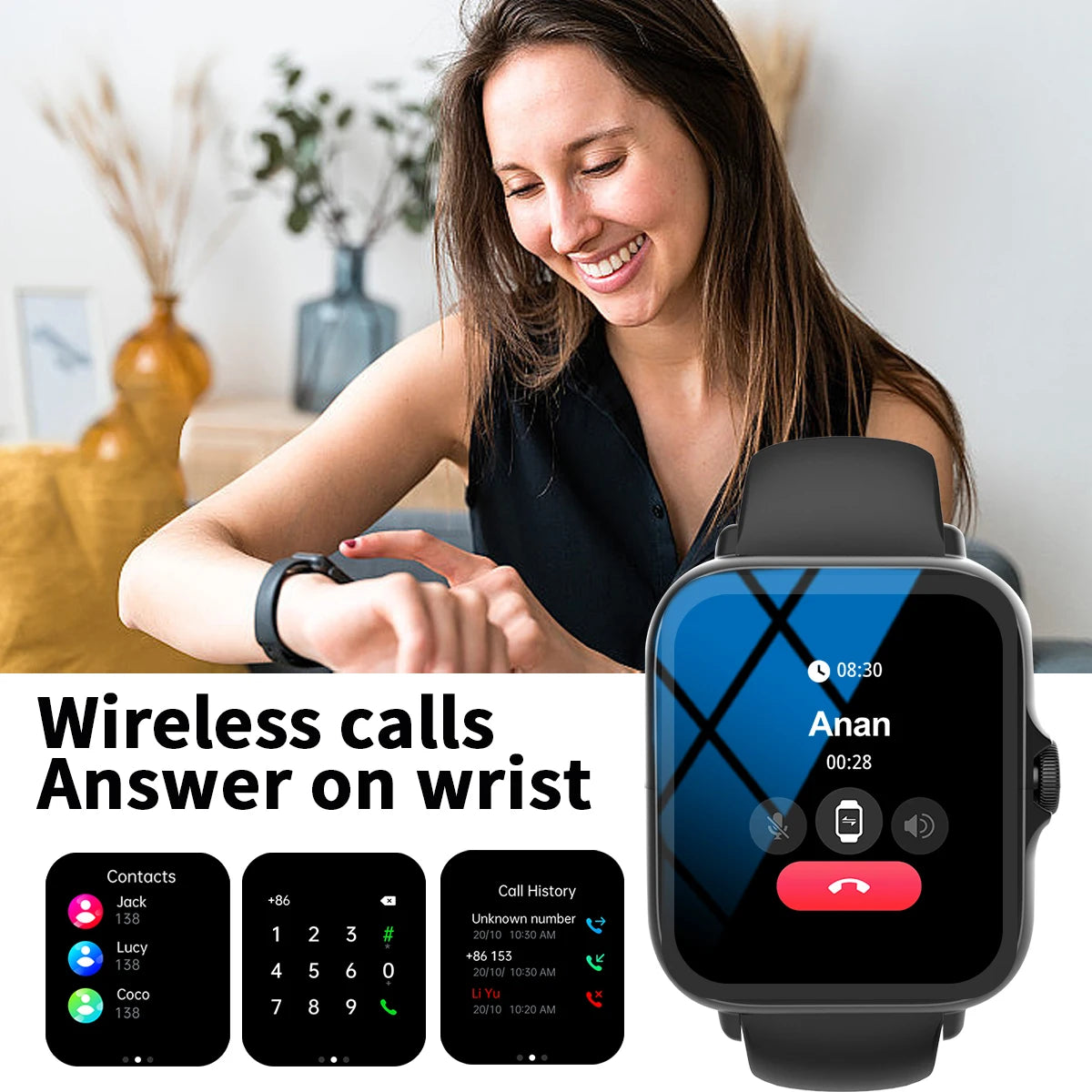 Smart Watch with Multi-Sport Modes & Message Reminders