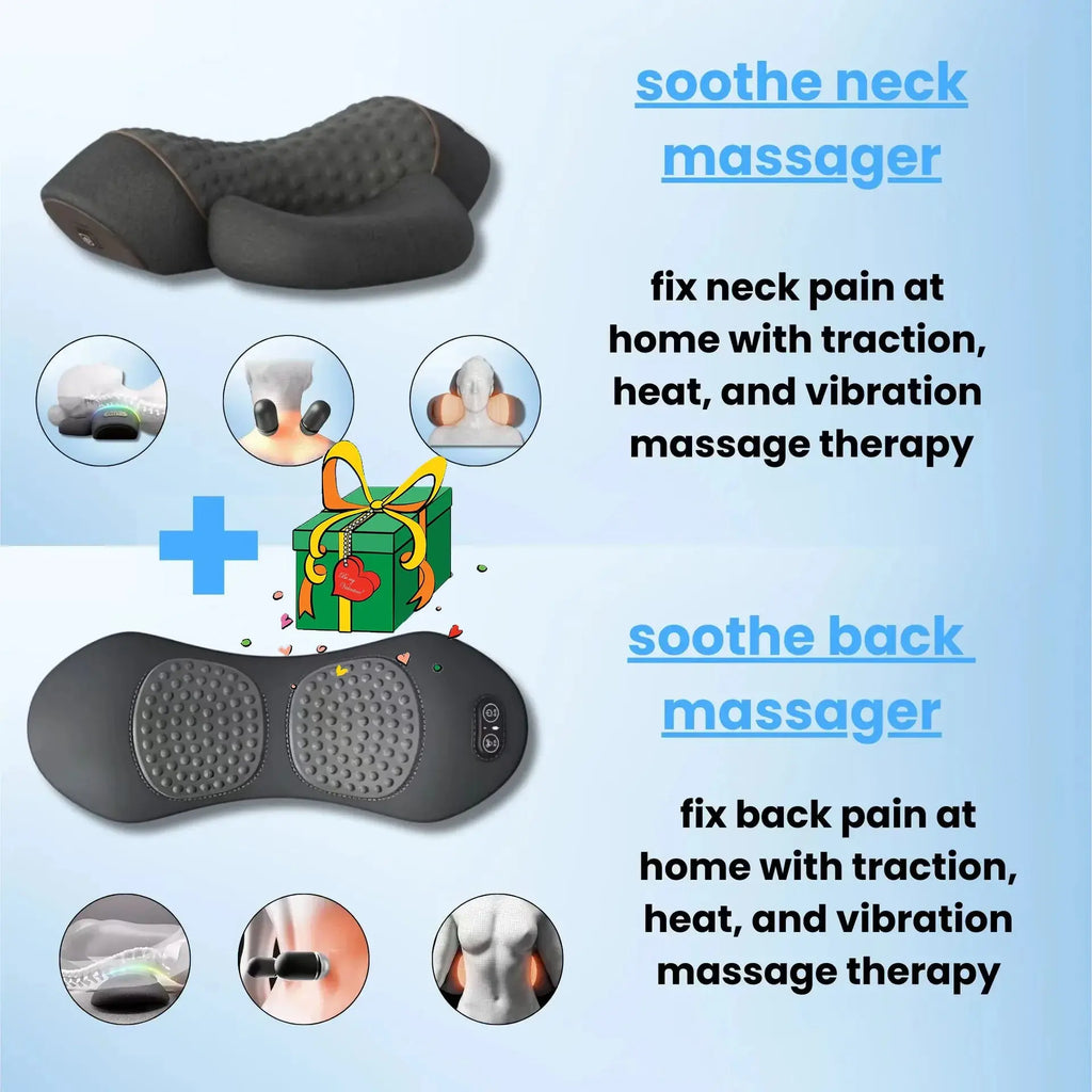 Soothe 3-in-1 Neck Massager Pillow – Heat, Vibration & Traction Support PeakPursuitFitness