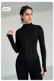 women's yoga jacket – Long Sleeve Fitness Top with Thumbholes