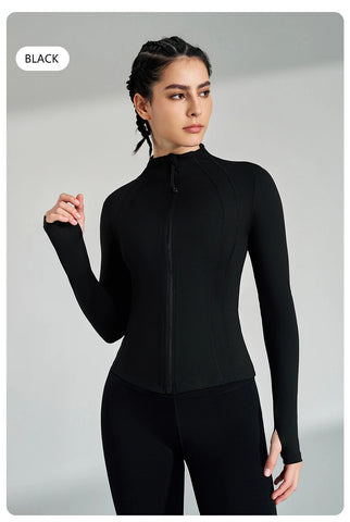 women's yoga jacket – Long Sleeve Fitness Top with Thumbholes