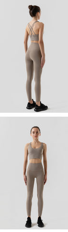 women's yoga sportswear– Fitness Leggings & Bra Top Outfit