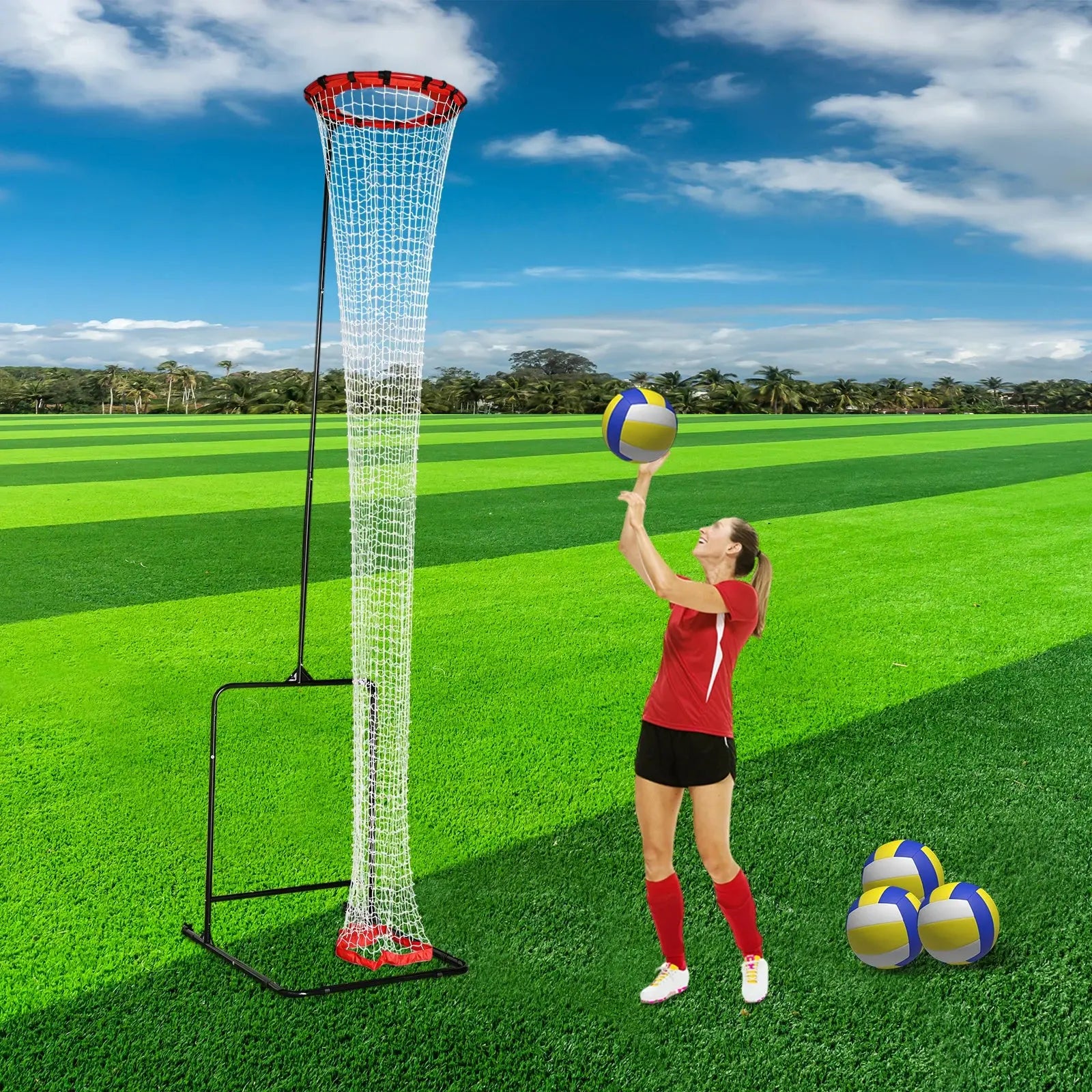 Adjustable Free-Standing Volleyball Setting Trainer