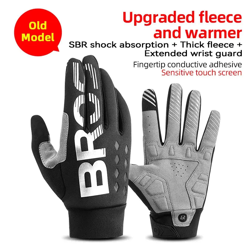 ROCKBROS glovesWaterproof Thermal Cycling Gloves – Touchscreen MTB & Motorcycle Gloves PeakPursuitFitness