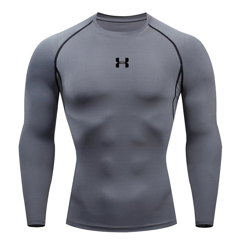 Men’s Long Sleeve Compression Shirt – Athletic Gym & Running Top