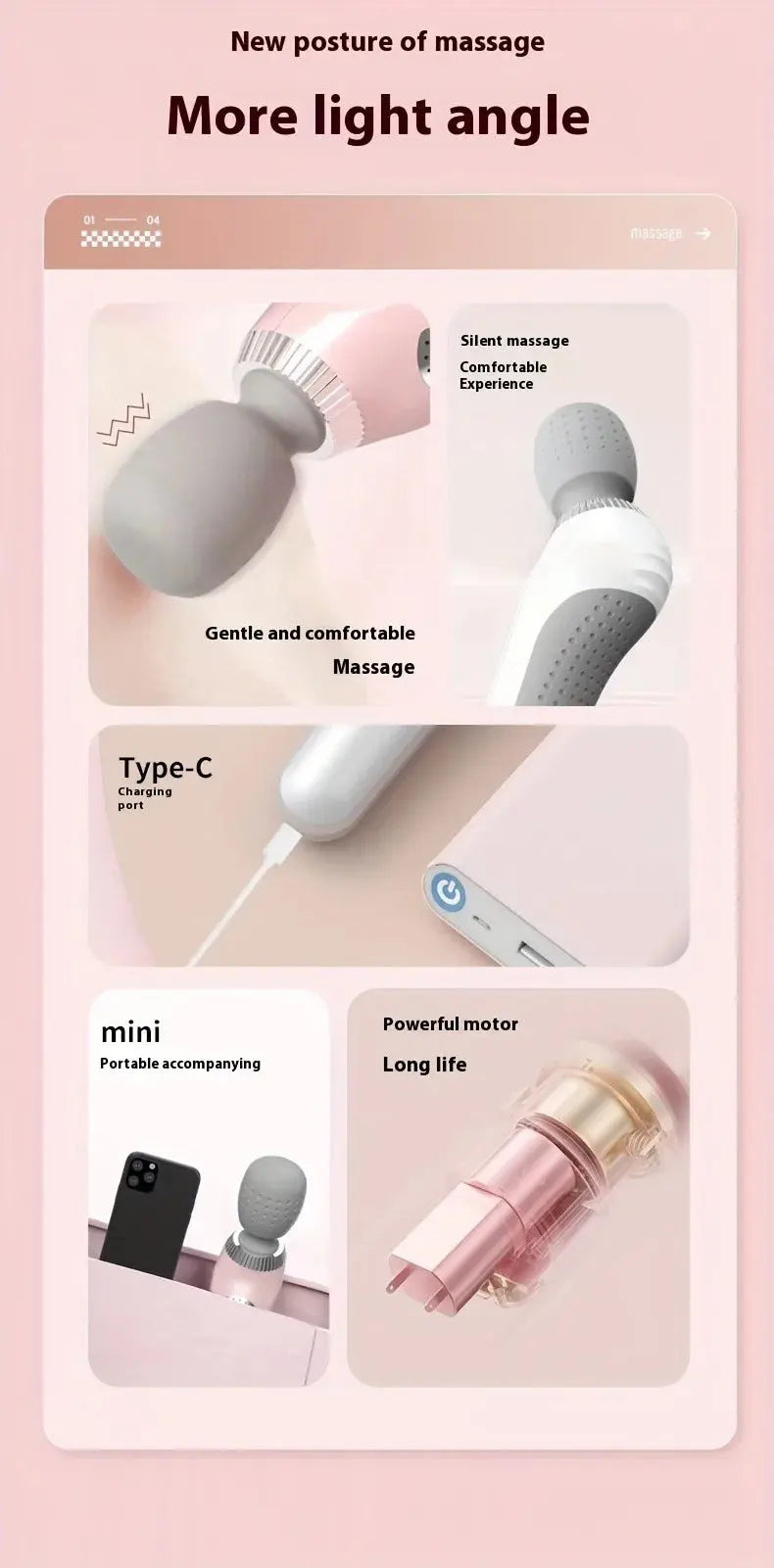 Portable massage gun – USB Rechargeable Full Body Massager PeakPursuitFitness