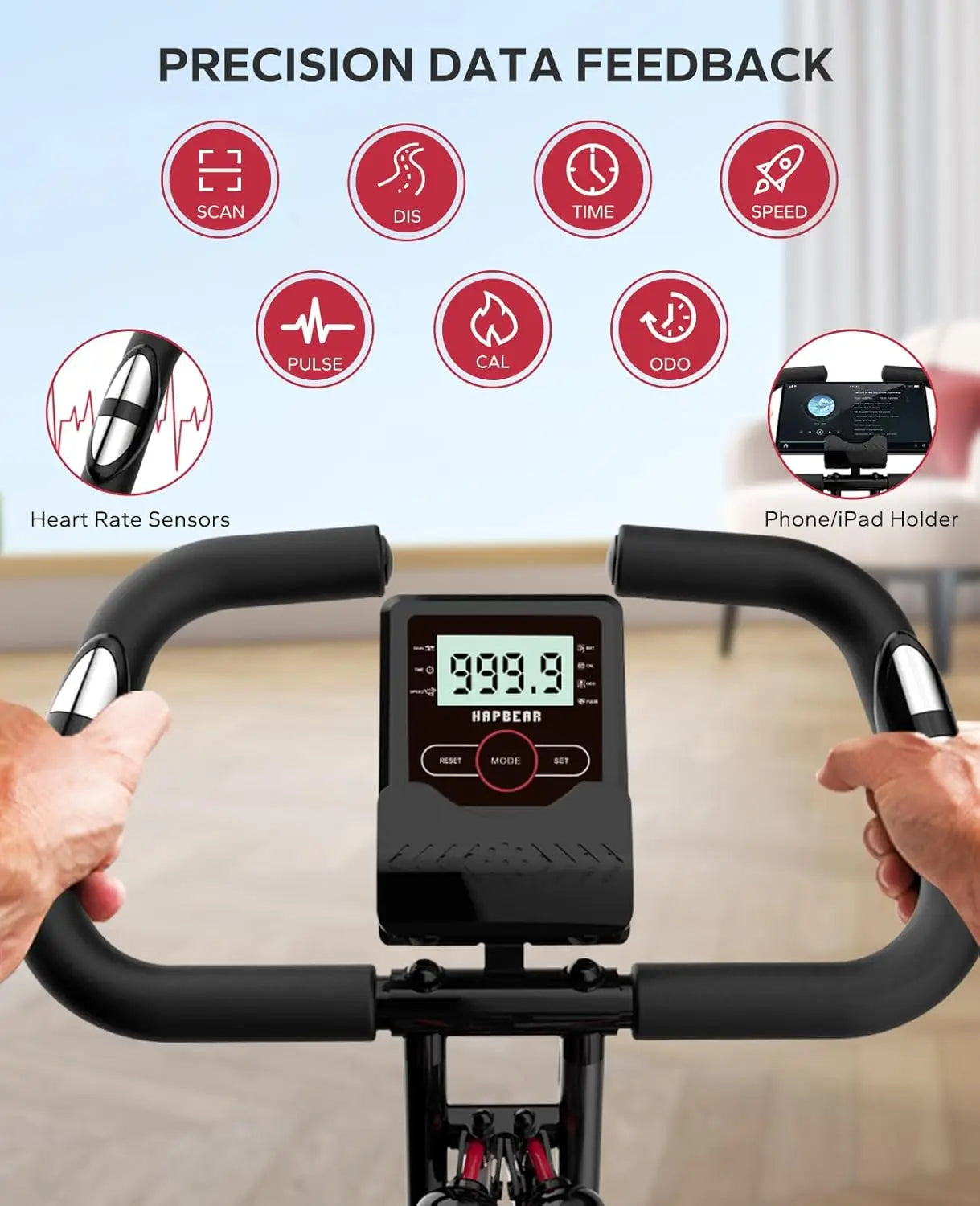 3-in-1 Folding Exercise Bike – Magnetic Upright X-Bike with 8-Level Resistance