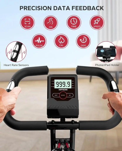 3-in-1 Folding Exercise Bike – Magnetic Upright X-Bike with 8-Level Resistance