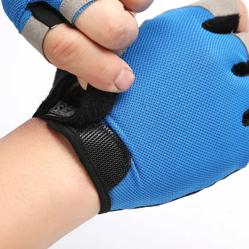 Anti-Slip Half Finger Gym Gloves – Breathable Workout & Cycling Gloves
